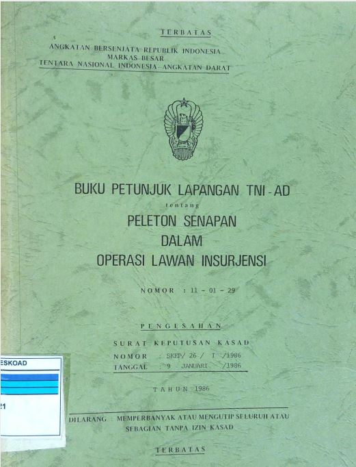 BUKU PETUNJUK LAPANGAN TNI AD PELETON SENAPAN DALAM OPERASI LAWAN INSURJENSI